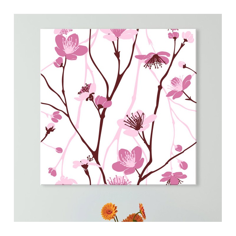 sans Cadre NoBrand Impression sur Toile Art Rose Noir et Blanc Peinture à lhuile Japonais Fleur de Cerisier Paysage Toile Art Mural Photo décor à la Maison 30x50 cm 11.8x19.7 Pouces