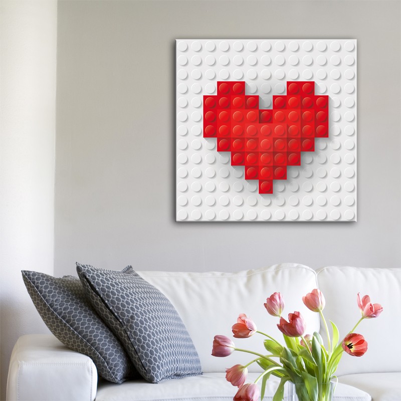 Tableau Coeur en Lego - Décoration murale design