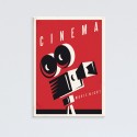 Tableau Affiche de Cinéma Projecteur à Bobines