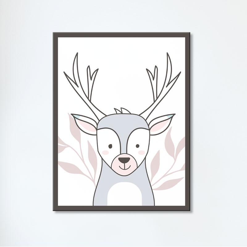 Tableau Cerf Des Bois Deco Scandinave Chambre Bebe